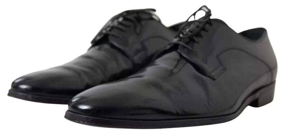 Dolce & Gabbana Black Polished Leather Formal Dress Shoes EU44.5 / US11.5