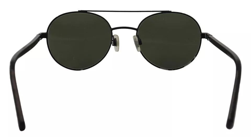 Dolce & Gabbana Matte Black Steel Frame Green Lens DG2245 Sunglasses