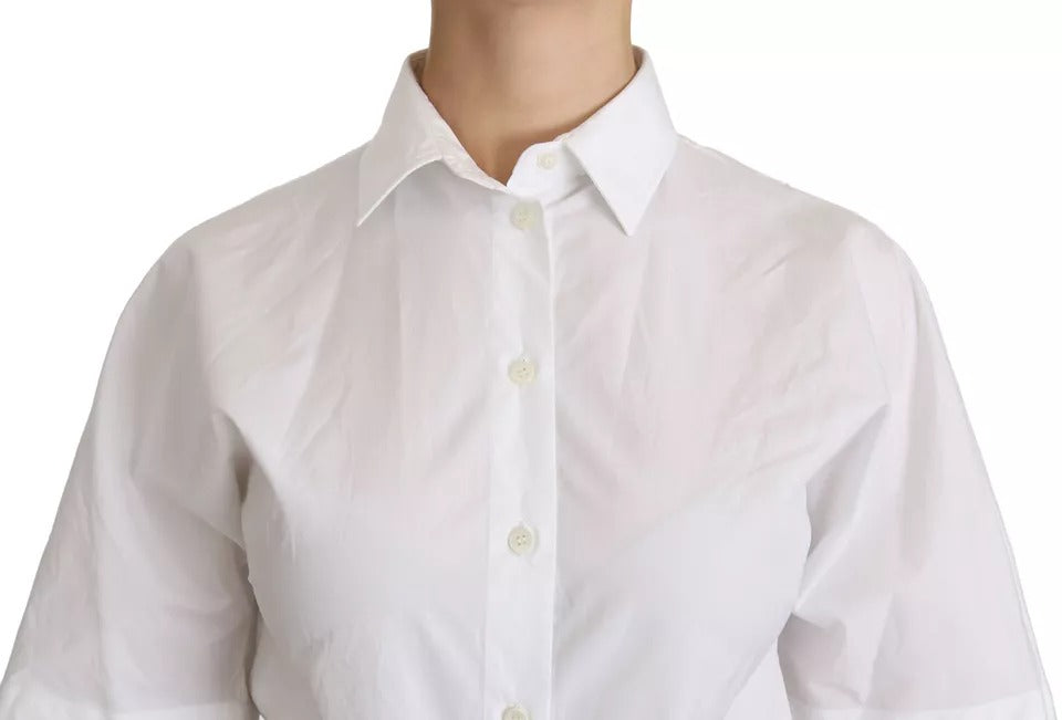 Dolce & Gabbana White Collared Short Sleeve Polo Shirt Top IT36 / XS