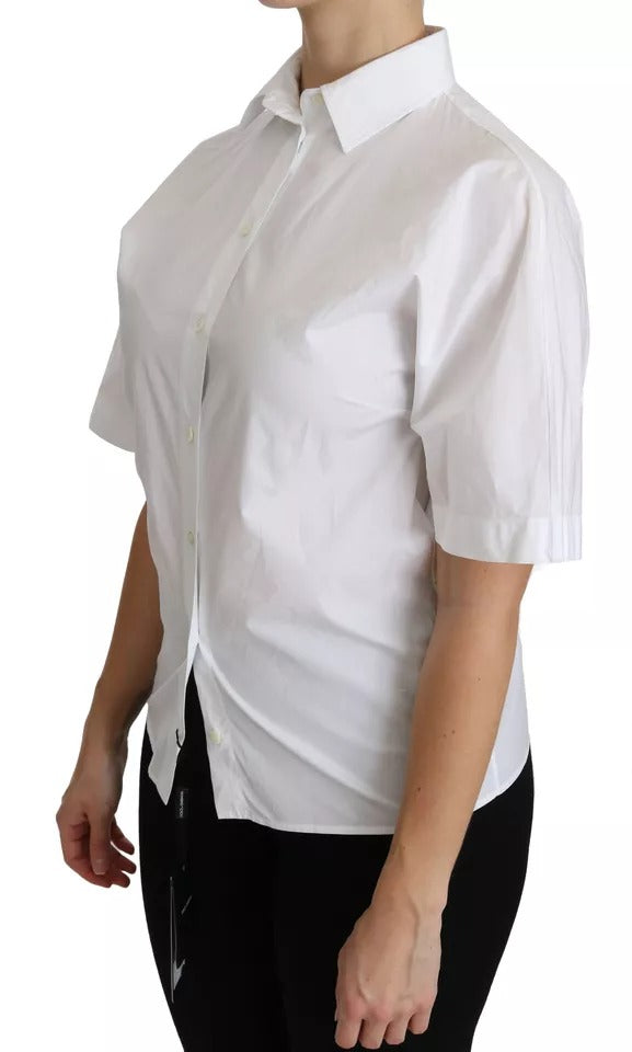 Dolce & Gabbana White Collared Short Sleeve Polo Shirt Top IT36 / XS