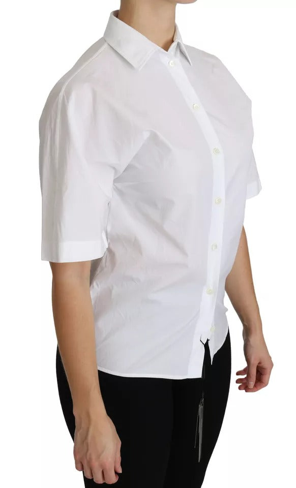 Dolce & Gabbana White Collared Short Sleeve Polo Shirt Top IT36 / XS