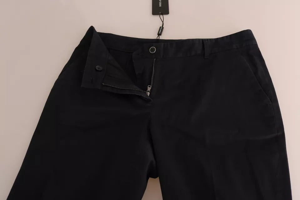 Dolce & Gabbana Black Cotton Cropped Capri Pants IT44 / L