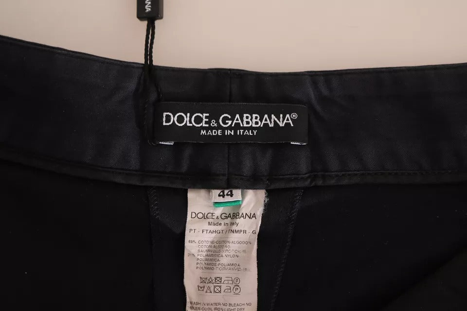 Dolce & Gabbana Black Cotton Cropped Capri Pants IT44 / L