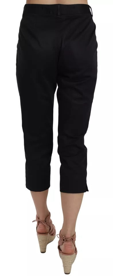 Dolce & Gabbana Black Cotton Cropped Capri Pants IT44 / L