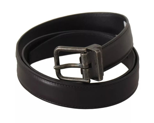 Dolce & Gabbana Black Calf Leather Antique Buckle Men Belt 100 CM / 40 INCH