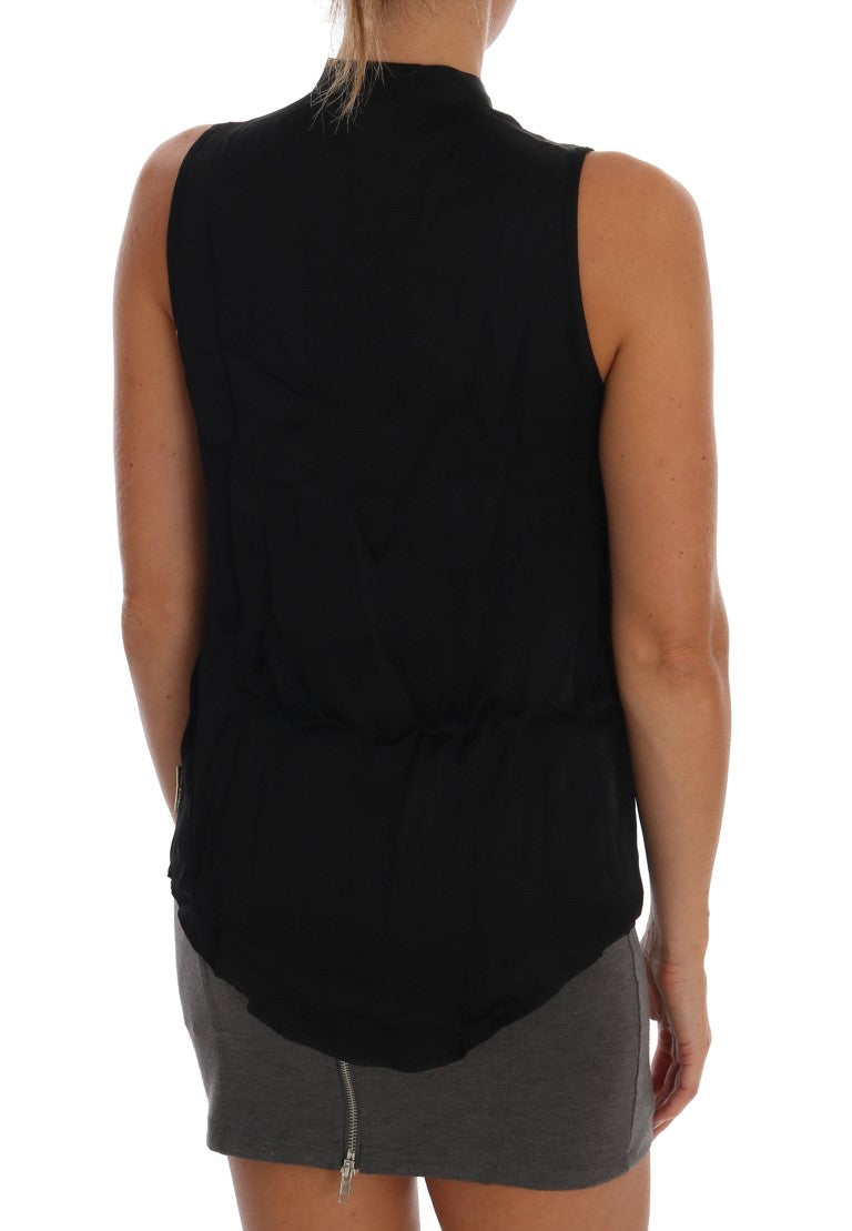 Versace Jeans Chic Sleeveless Black Shirt Blouse IT42 | M