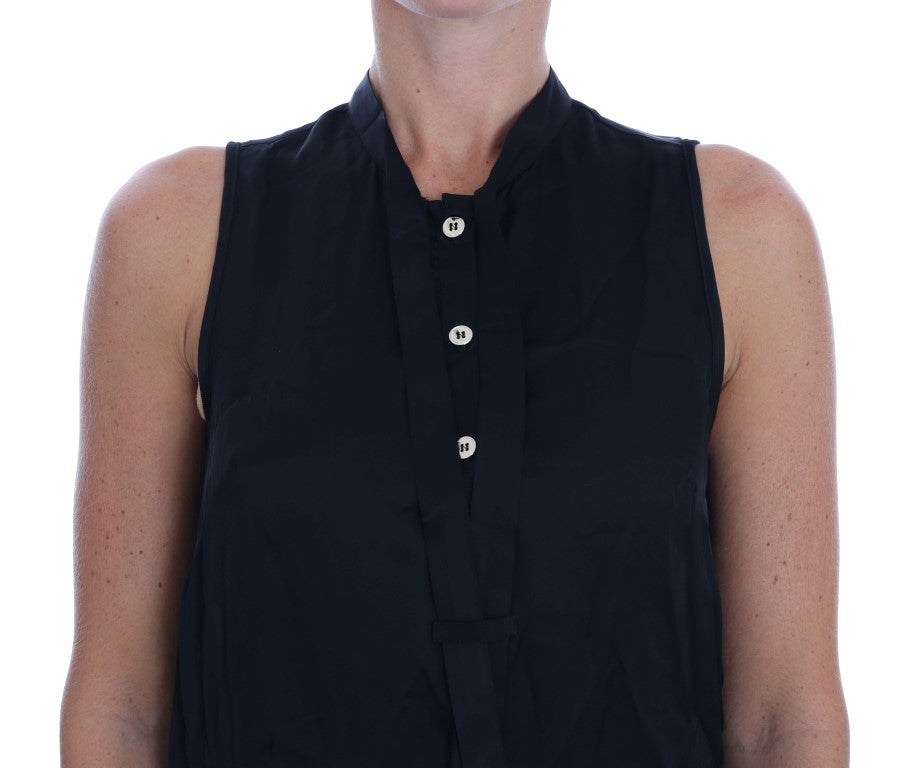 Versace Jeans Chic Sleeveless Black Shirt Blouse IT42 | M