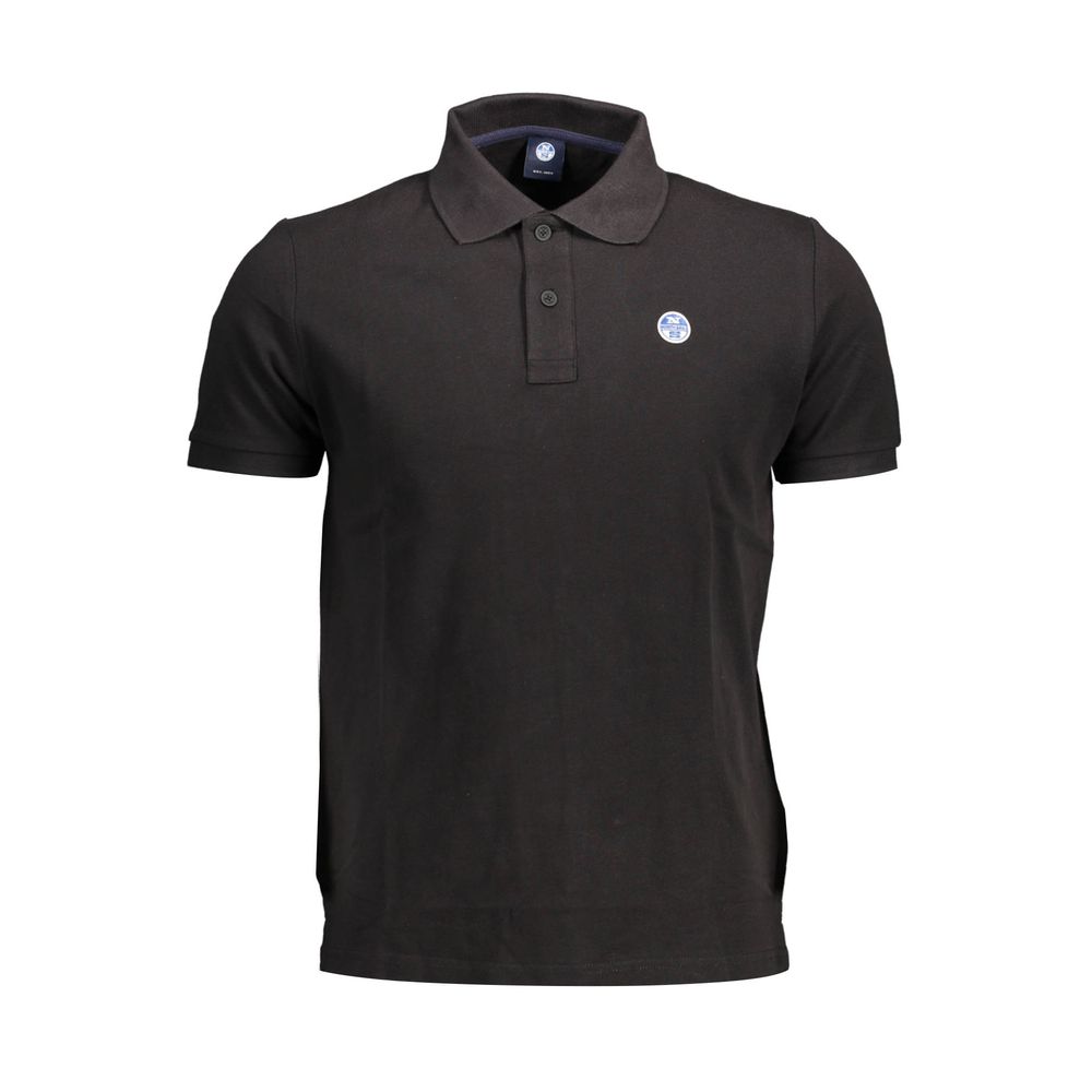 North Sails Black Cotton Men Polo Shirt