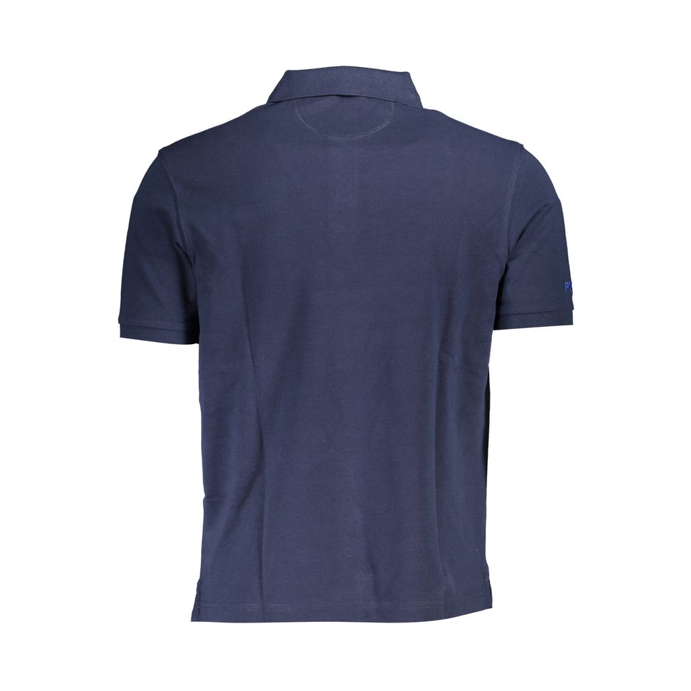 La Martina Blue Cotton Men Polo Shirt