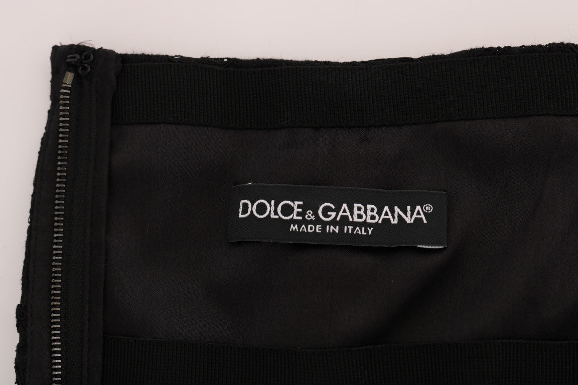 Dolce & Gabbana Elegant Floral Lace A-Line Mini Skirt IT36 / XS