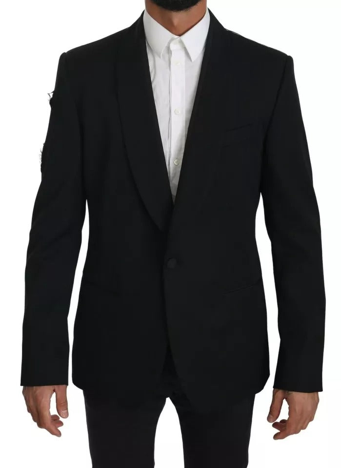 Dolce & Gabbana Black Single Breasted Formal Coat Blazer IT52 / XL