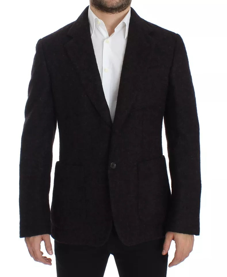 Dolce & Gabbana Bordeaux Alpaca Two Button Jacket Blazer IT48 / M