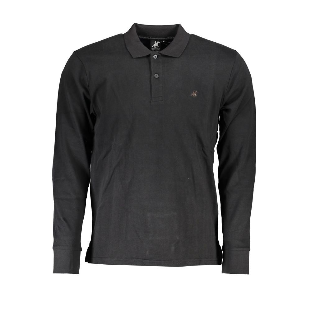 U.S. Grand Polo Black Cotton Polo Shirt