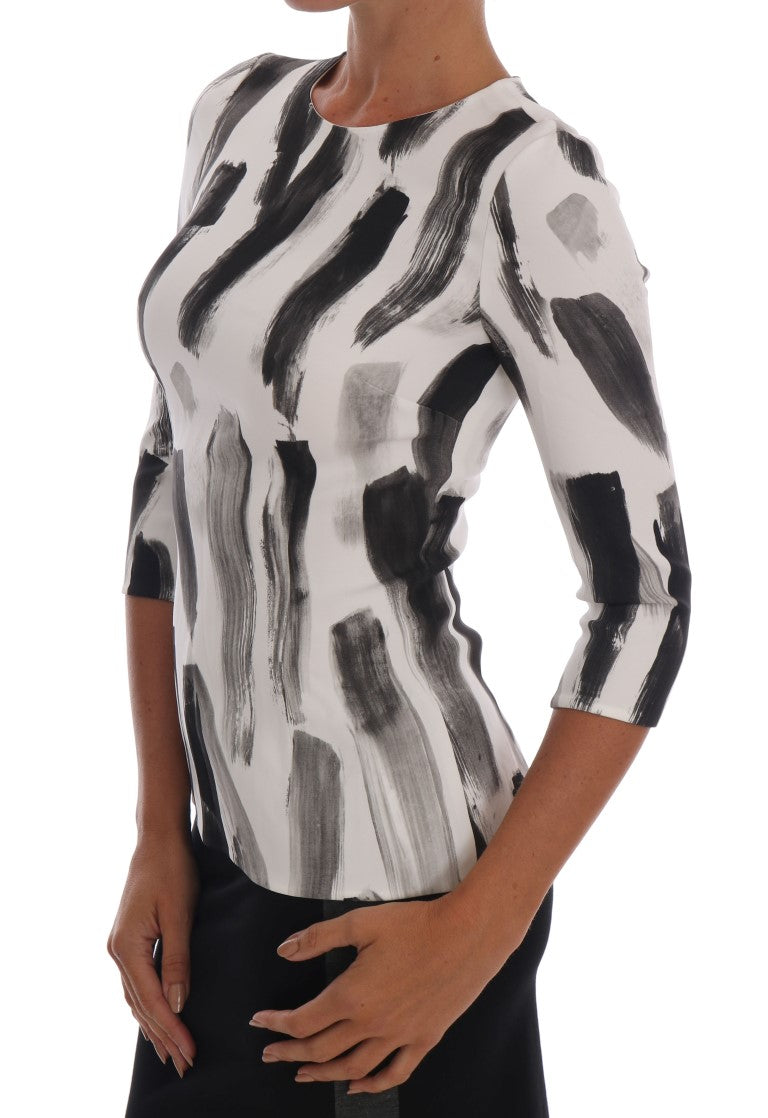 Dolce & Gabbana Elegant Striped Stretch Blouse IT38 / XS