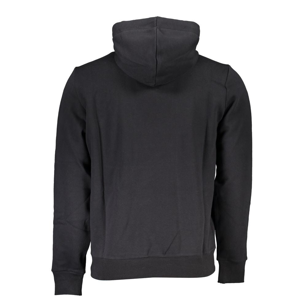 North Sails Black Cotton Men Hooded Sweater