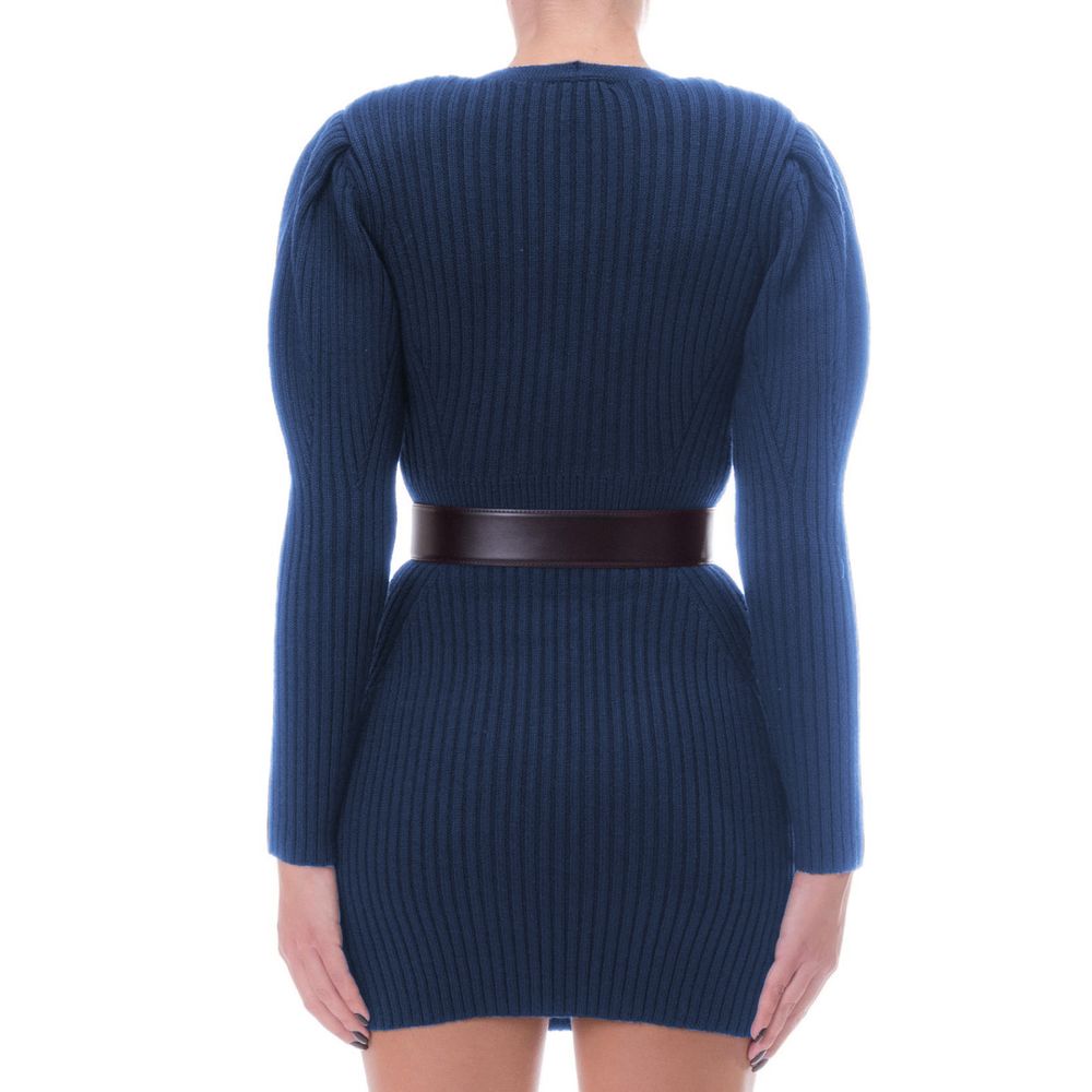 Elisabetta Franchi Blue Wool Women Dress IT44 | L