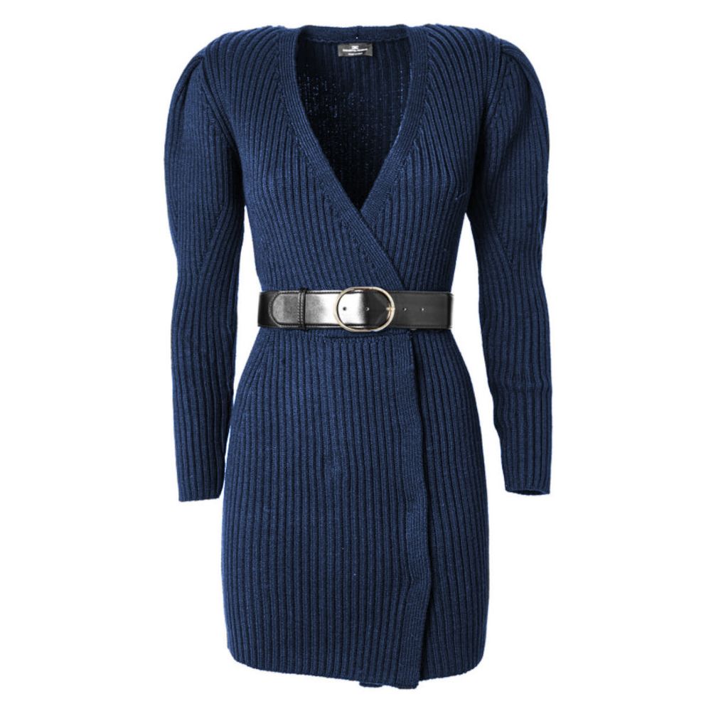 Elisabetta Franchi Blue Wool Women Dress IT44 | L