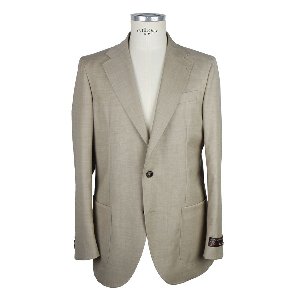 Emilio Romanelli Beige Wool Men Blazer IT48 | M