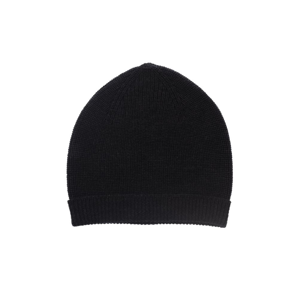 Alpha Studio Black Merino Wool Men Hat IT46 | S