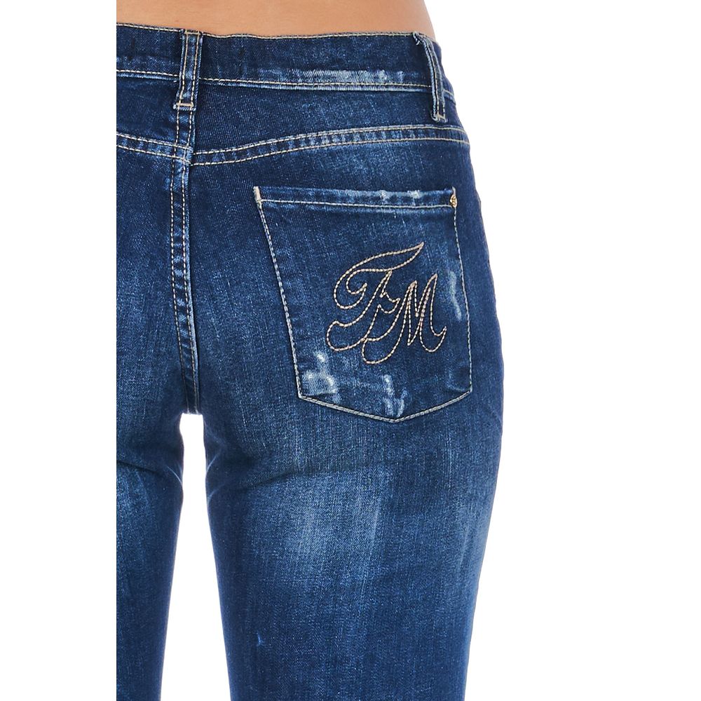 Frankie Morello Blue Cotton Women Jean