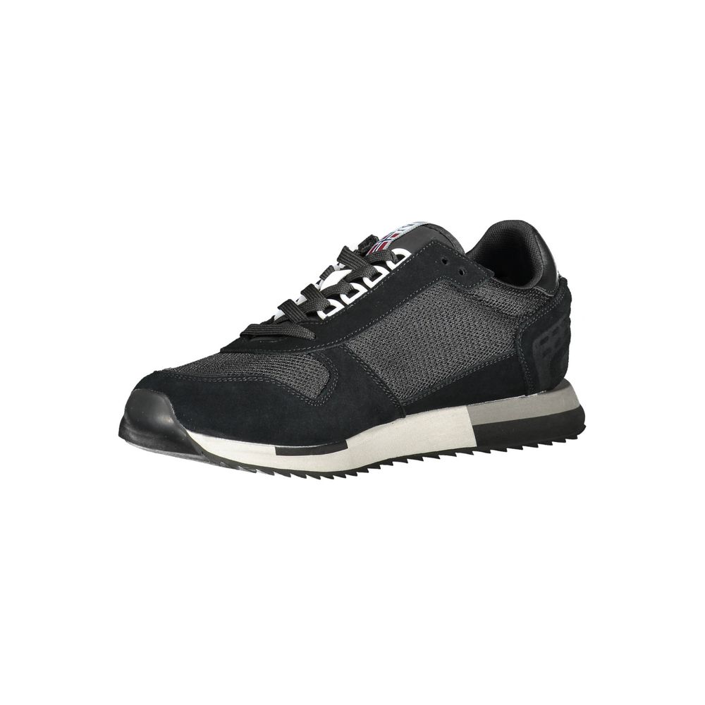 Napapijri Black Leather Men Sneaker EU46 / US12