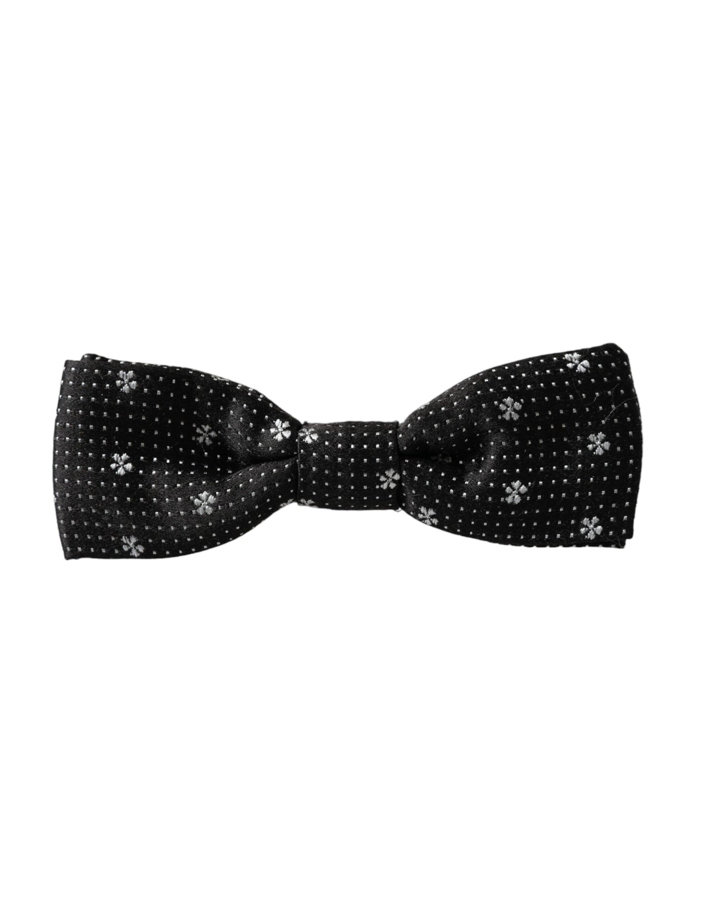 Dolce & Gabbana Black Silk Floral Adjustable Neck Men Papillon Bow Tie