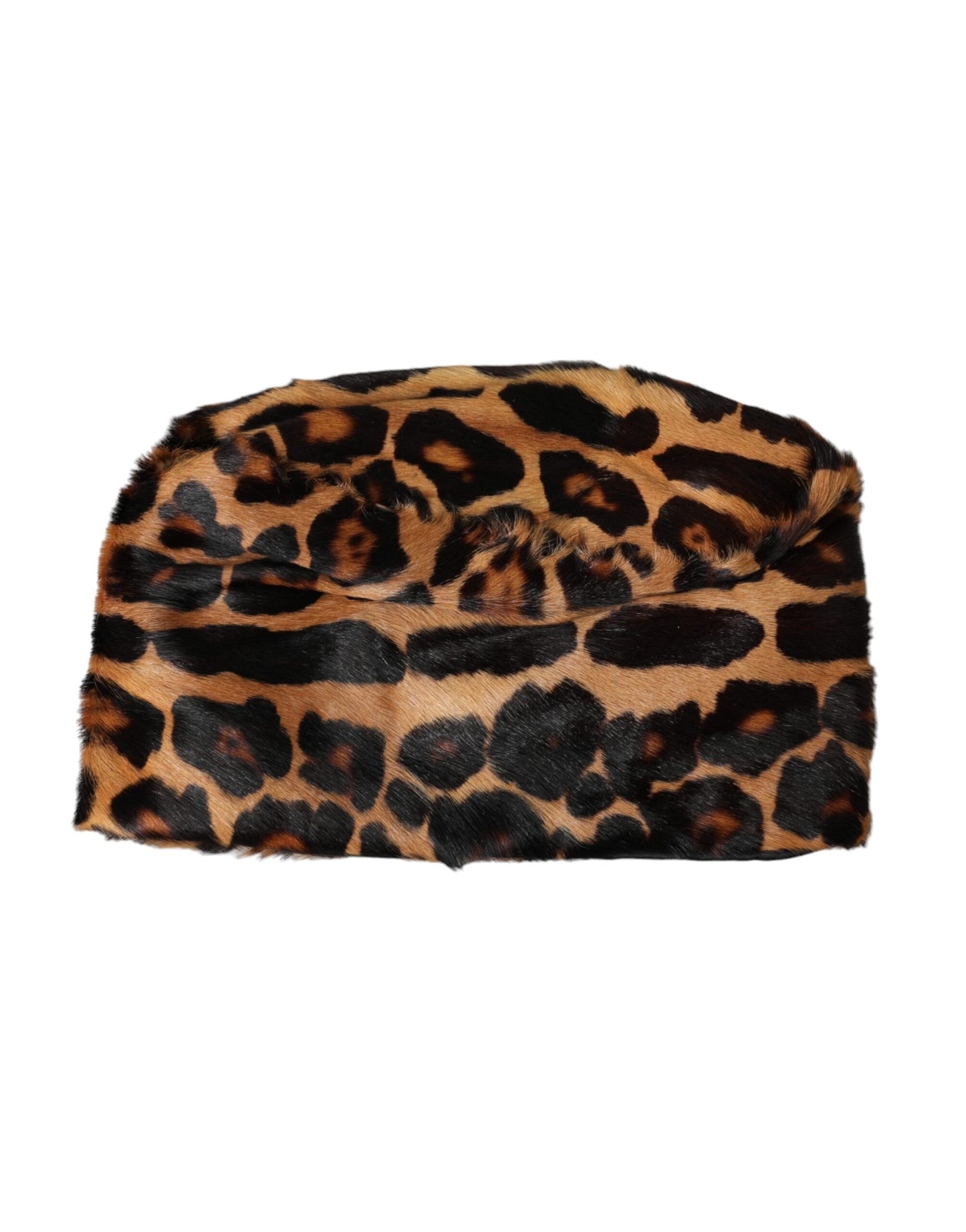 Dolce & Gabbana Brown Leopard Fur Women Bucket Hat 58CM / M