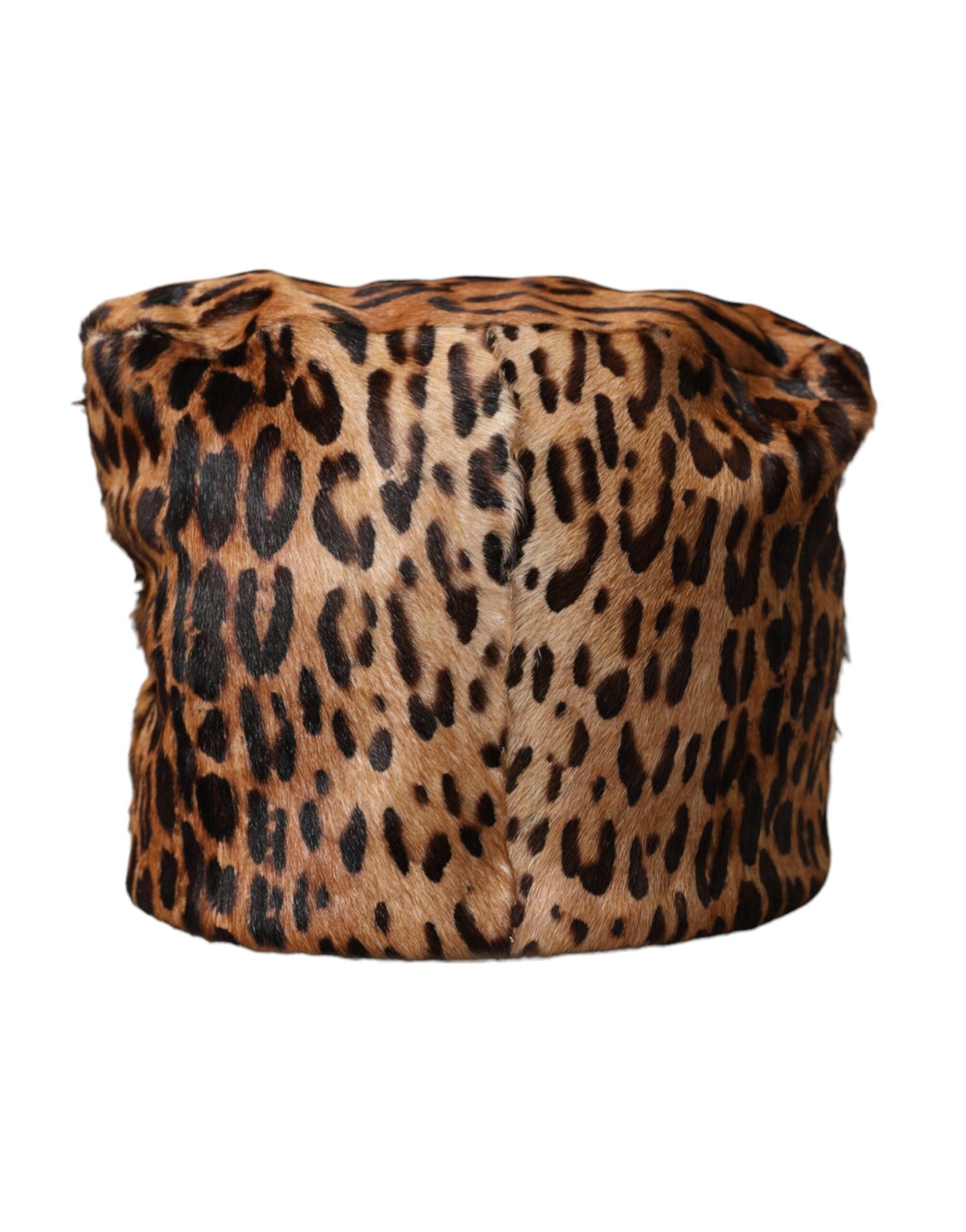 Dolce & Gabbana Brown Leopard Fur Women Bucket Hat 56CM / XS