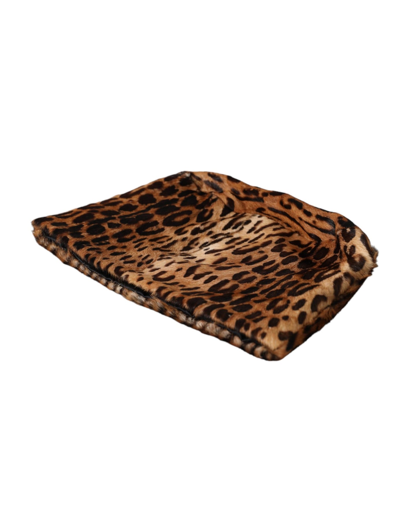 Dolce & Gabbana Brown Leopard Fur Women Bucket Hat 56CM / XS