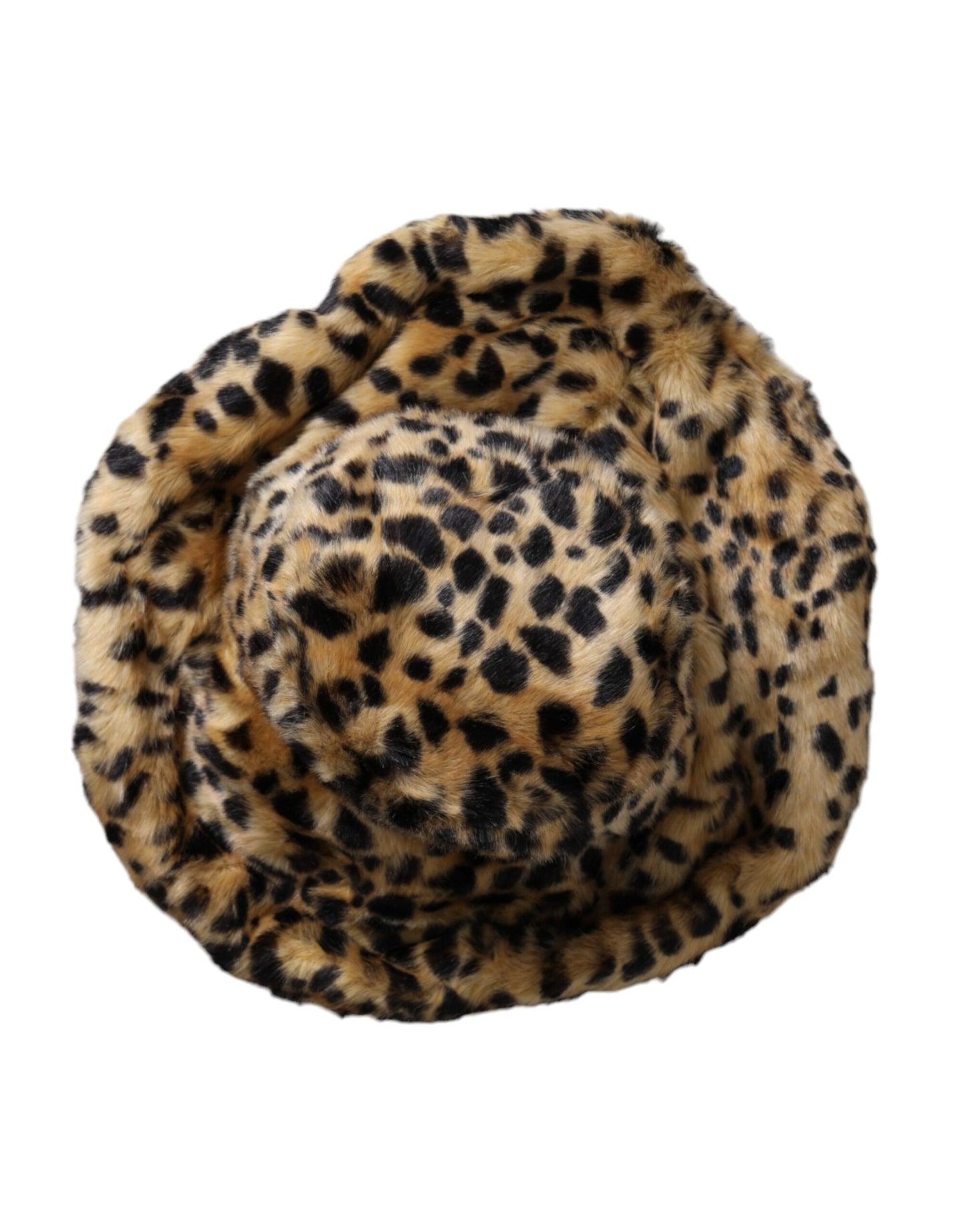 Dolce & Gabbana Brown Leopard Fur Women Bucket Hat 57CM / S