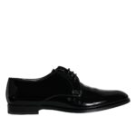 Dolce & Gabbana Black Calfskin Leather Derby Men Dress Shoes EU43 / US10