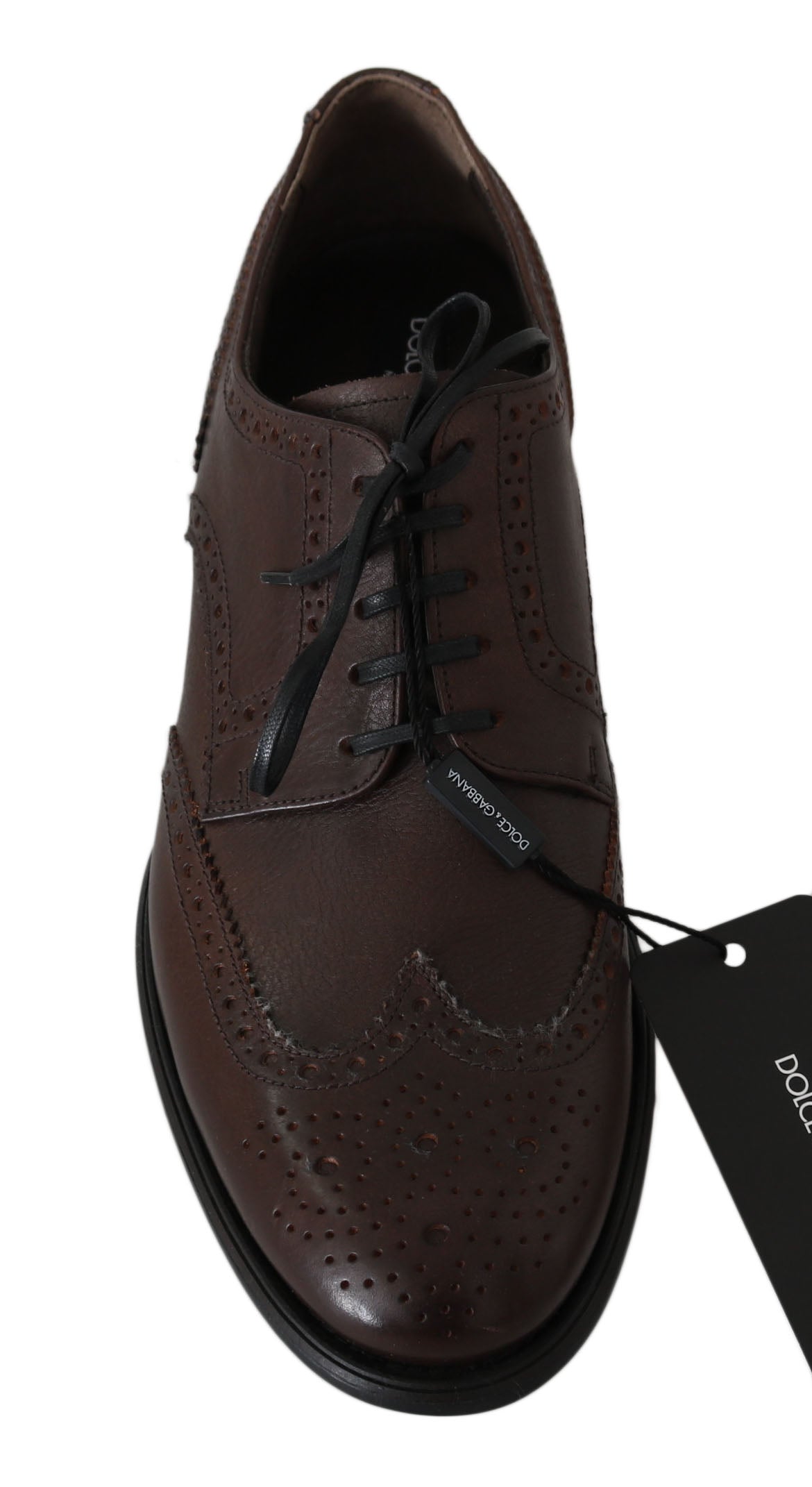 Dolce & Gabbana Elegant Brown Leather Derby Brogues EU44.5 / US11.5