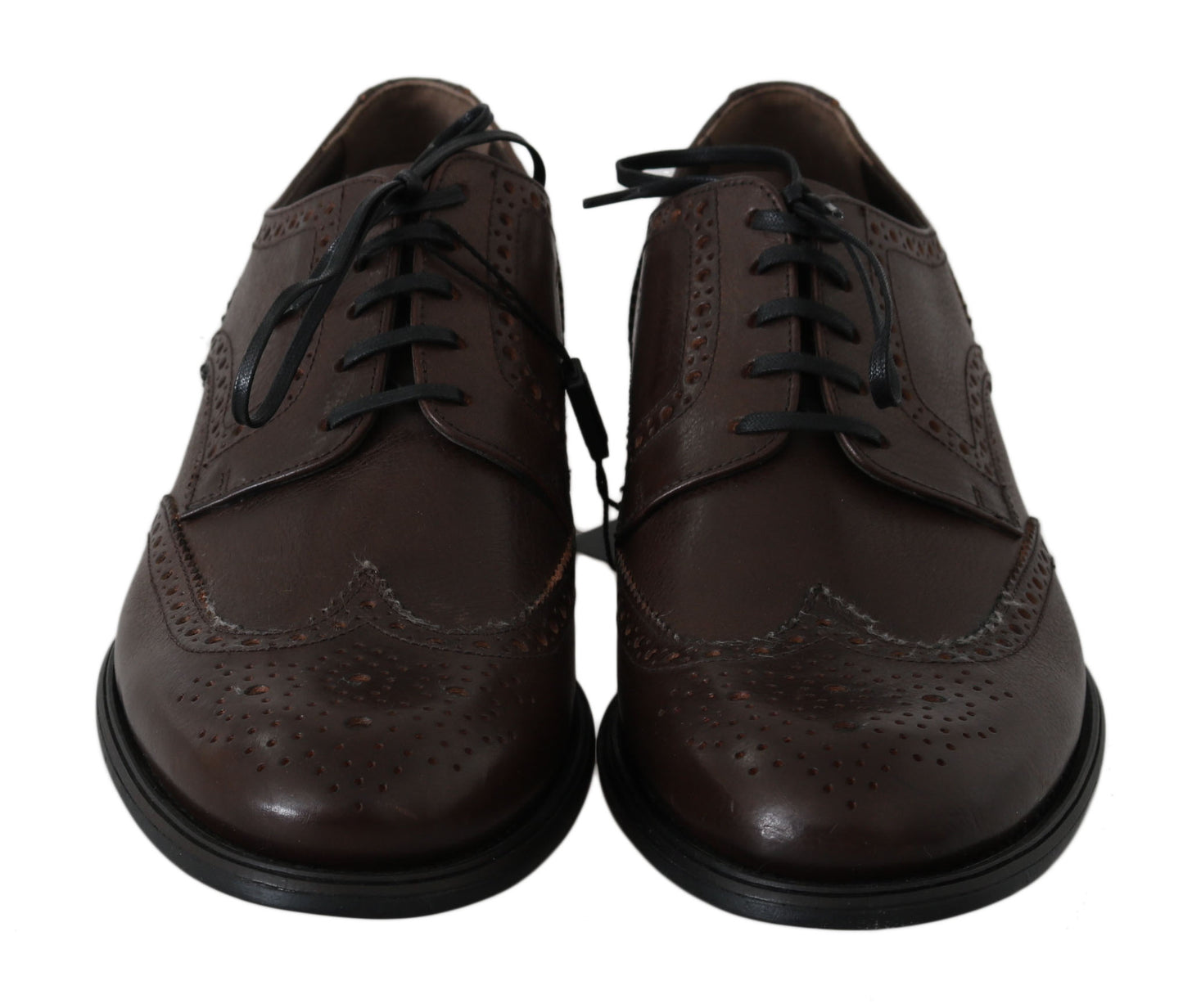 Dolce & Gabbana Elegant Brown Leather Derby Brogues EU44.5 / US11.5