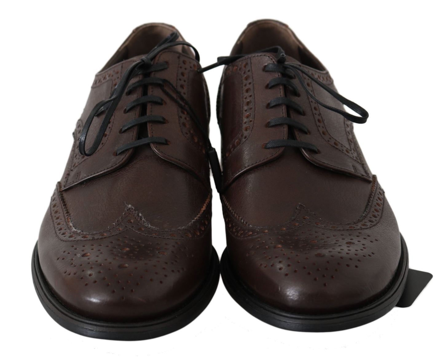 Dolce & Gabbana Elegant Brown Leather Derby Brogues EU44.5 / US11.5