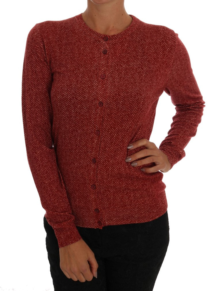 Dolce & Gabbana Red Wool Cardigan Sweater IT44 | L