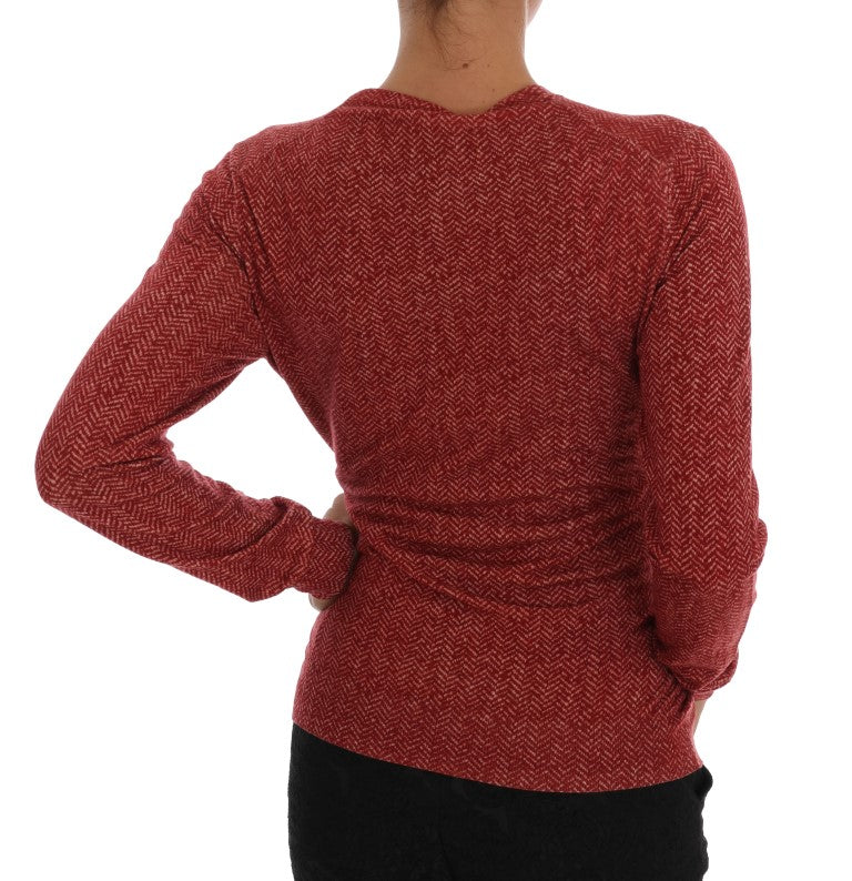 Dolce & Gabbana Red Wool Cardigan Sweater IT44 | L