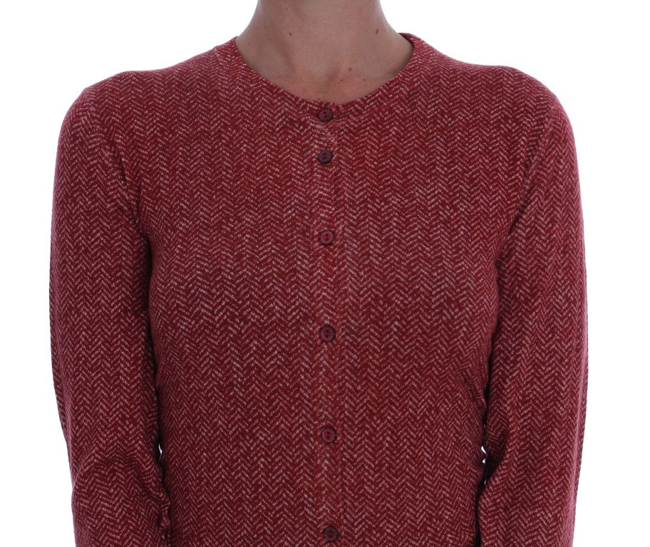 Dolce & Gabbana Red Wool Cardigan Sweater IT44 | L