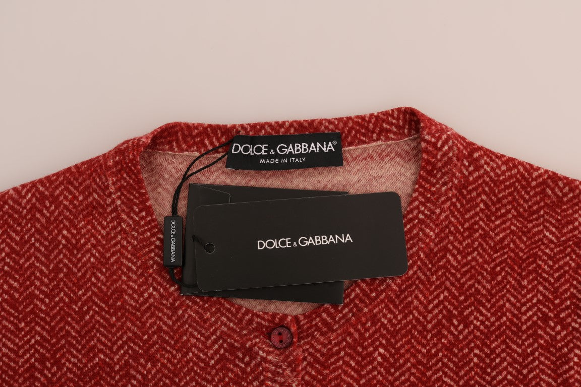 Dolce & Gabbana Red Wool Cardigan Sweater IT44 | L