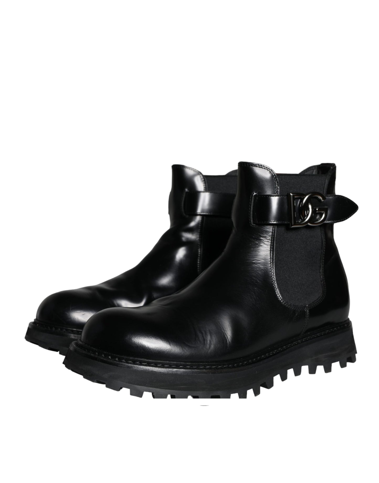 Dolce & Gabbana Black Belted DG Logo Men Chelsea Boots Shoes EU44 / US11