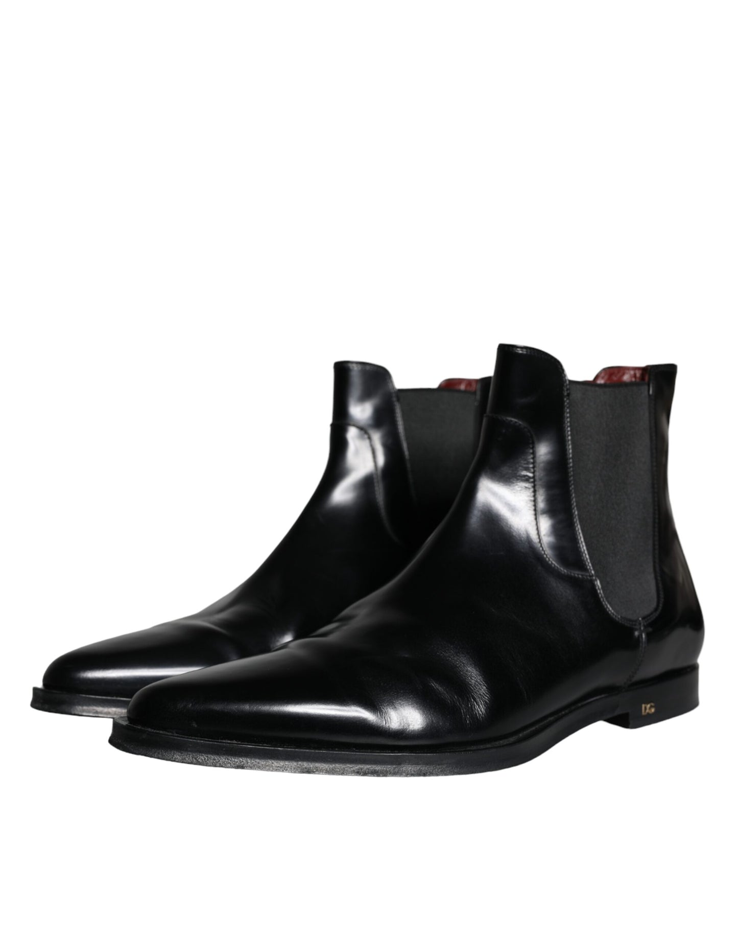 Dolce & Gabbana Black Leather Chelsea Ankle Boots Shoes EU44.5 / US11.5