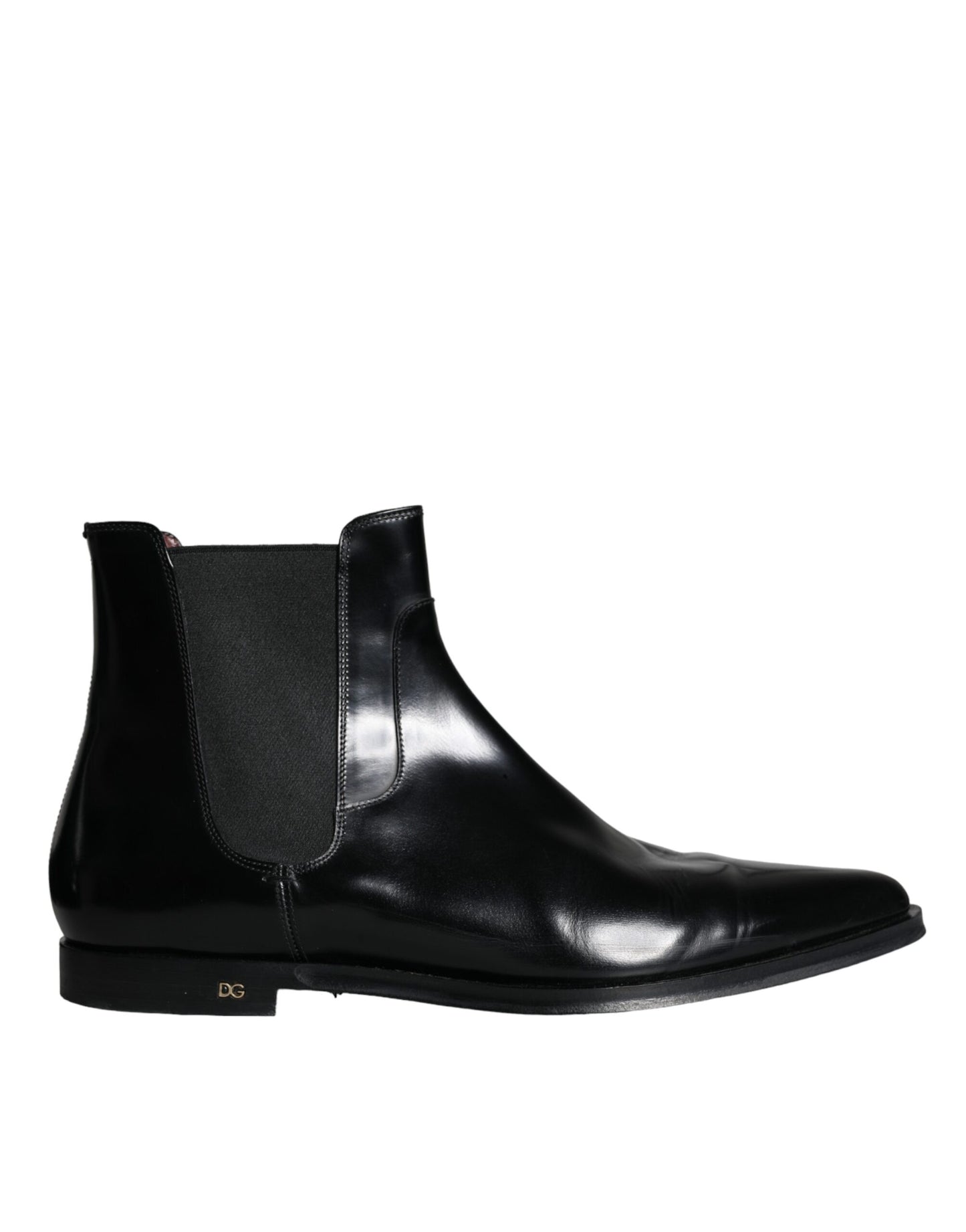 Dolce & Gabbana Black Leather Chelsea Ankle Boots Shoes EU44.5 / US11.5