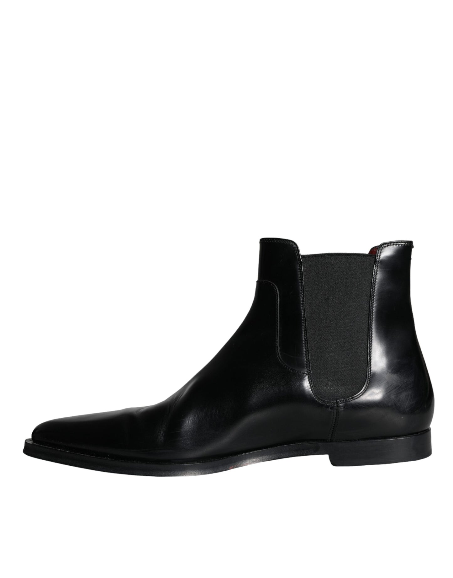 Dolce & Gabbana Black Leather Chelsea Ankle Boots Shoes EU44.5 / US11.5