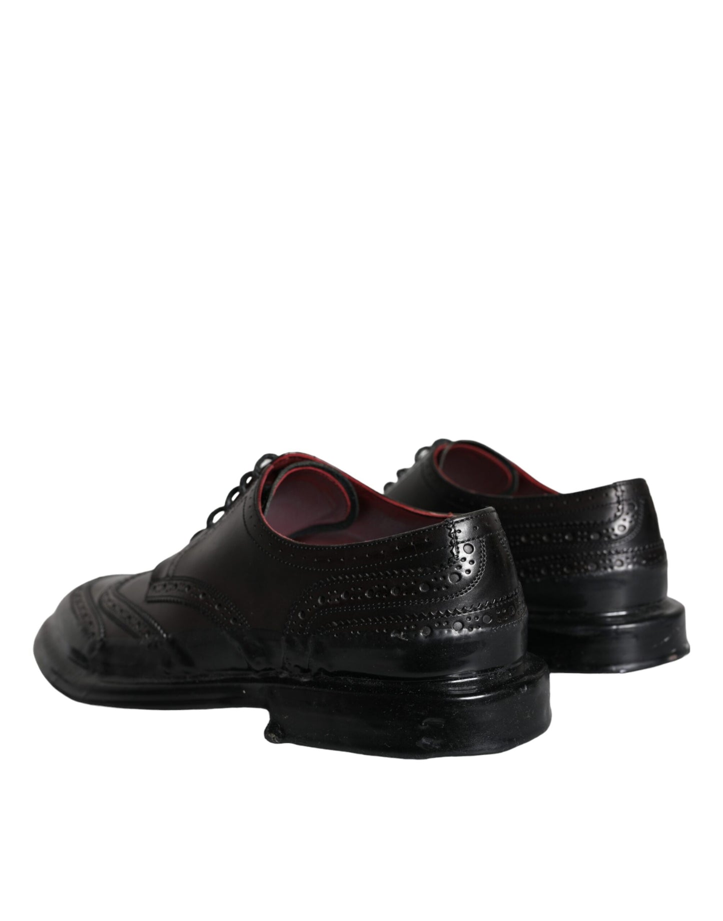 Dolce & Gabbana Black Leather Oxford Wingtip Formal Men Shoes EU42 / US9