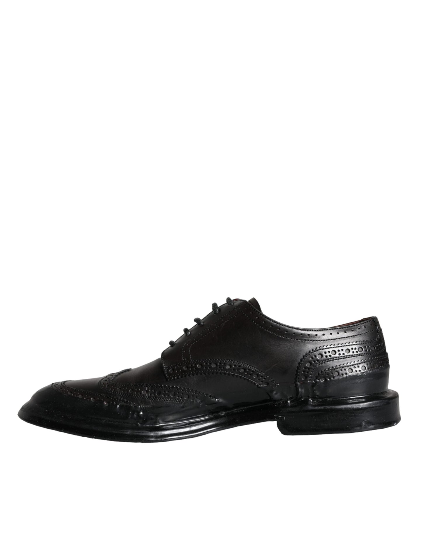 Dolce & Gabbana Black Leather Oxford Wingtip Formal Men Shoes EU42 / US9