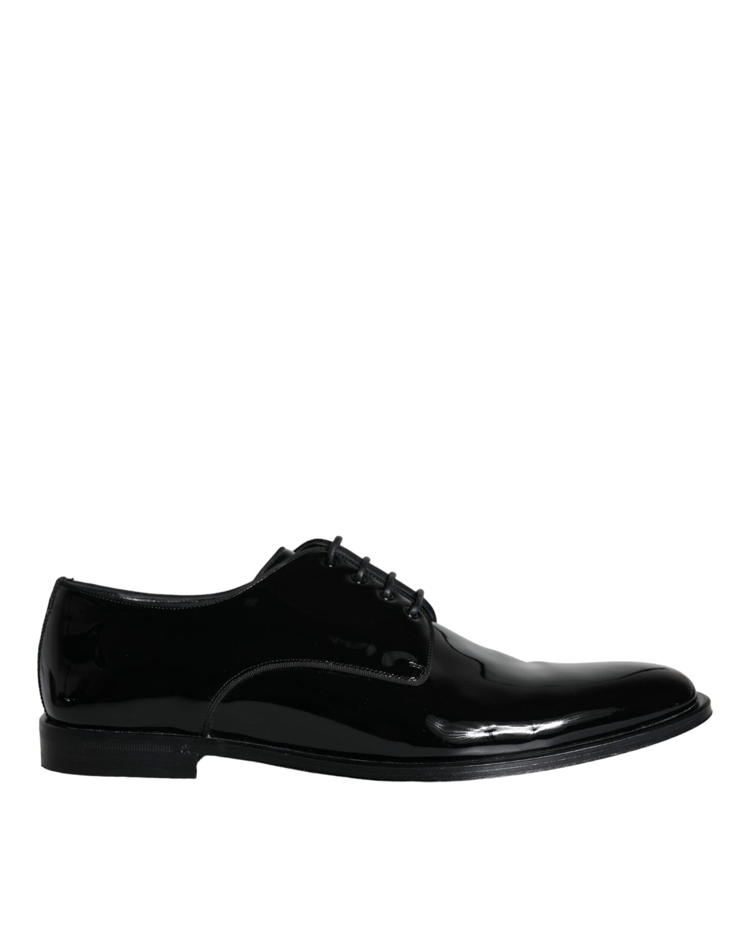 Dolce & Gabbana Black Calfskin Leather Derby Men Dress Shoes EU45 / US12