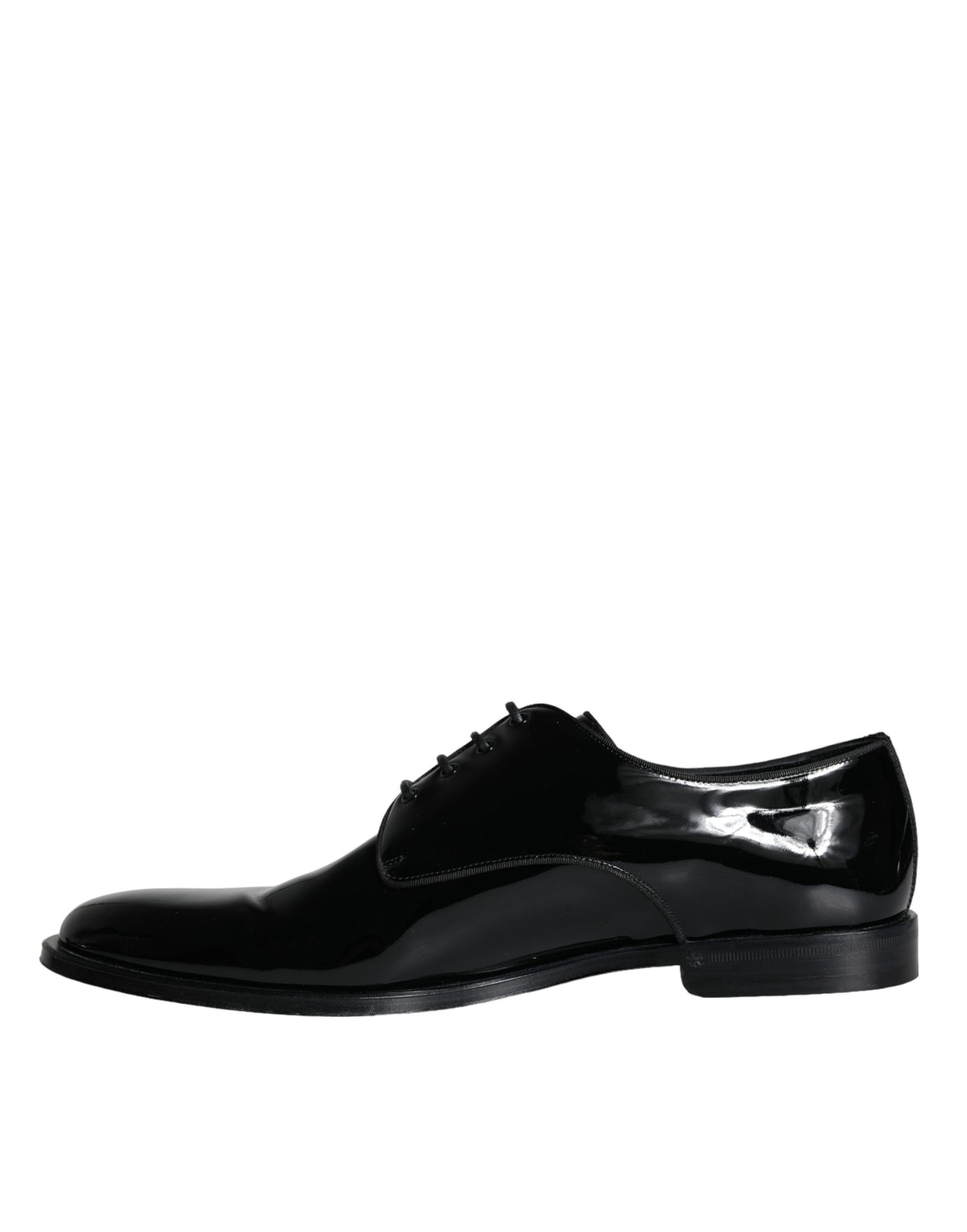 Dolce & Gabbana Black Calfskin Leather Derby Men Dress Shoes EU45 / US12