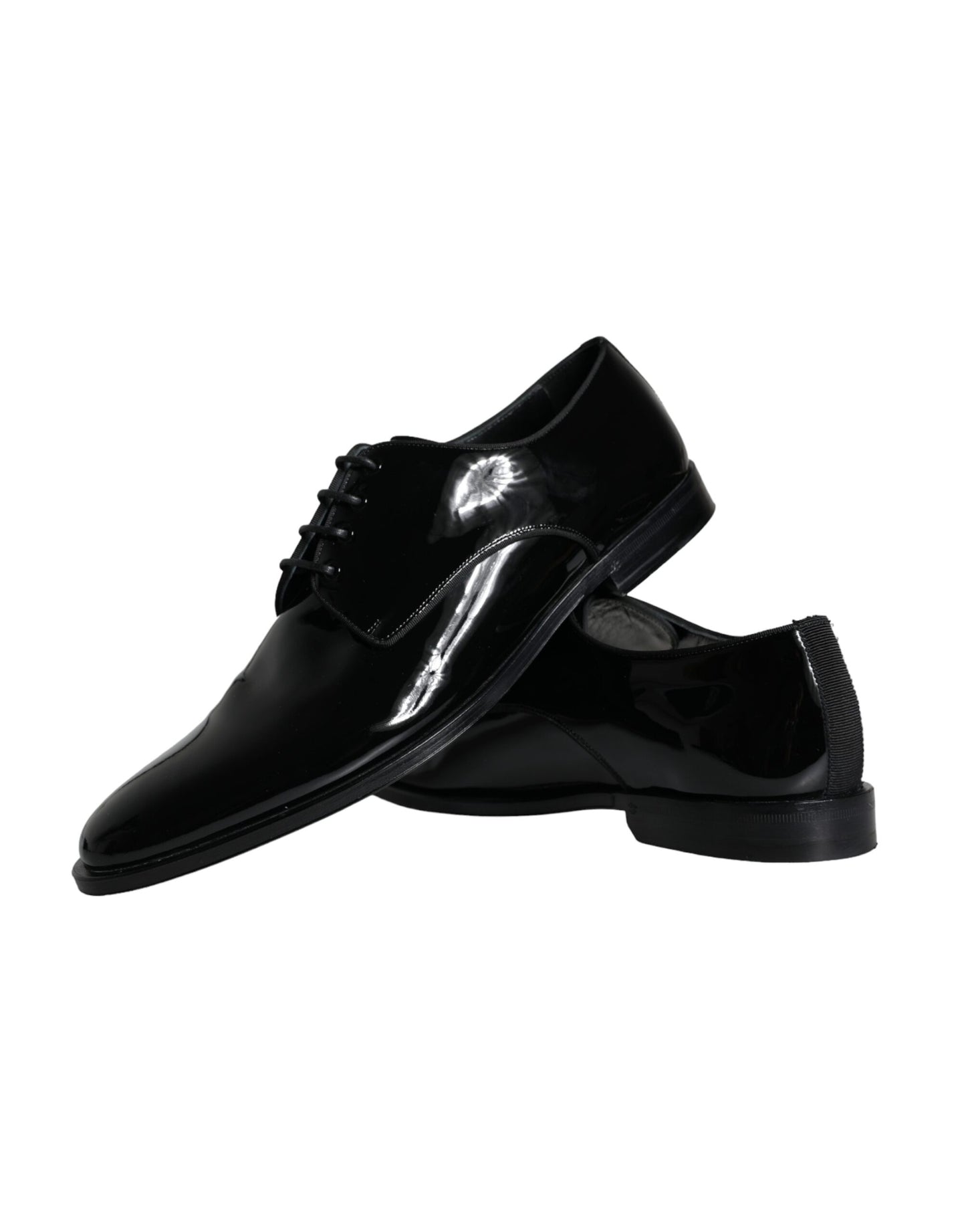 Dolce & Gabbana Black Calfskin Leather Derby Men Dress Shoes EU45 / US12