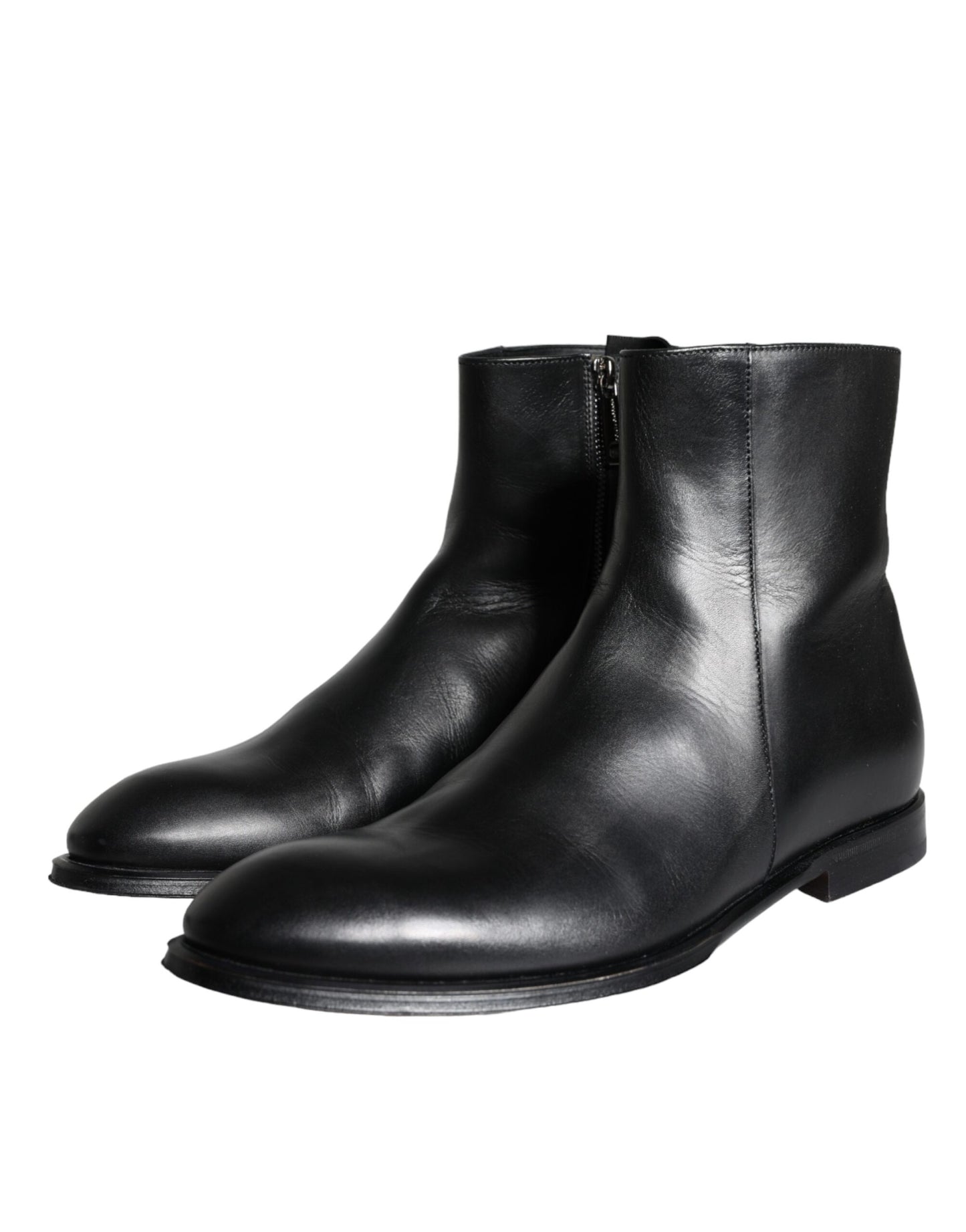 Dolce & Gabbana Black Calf Leather Men Ankle Boots Men Shoes EU41 / US8