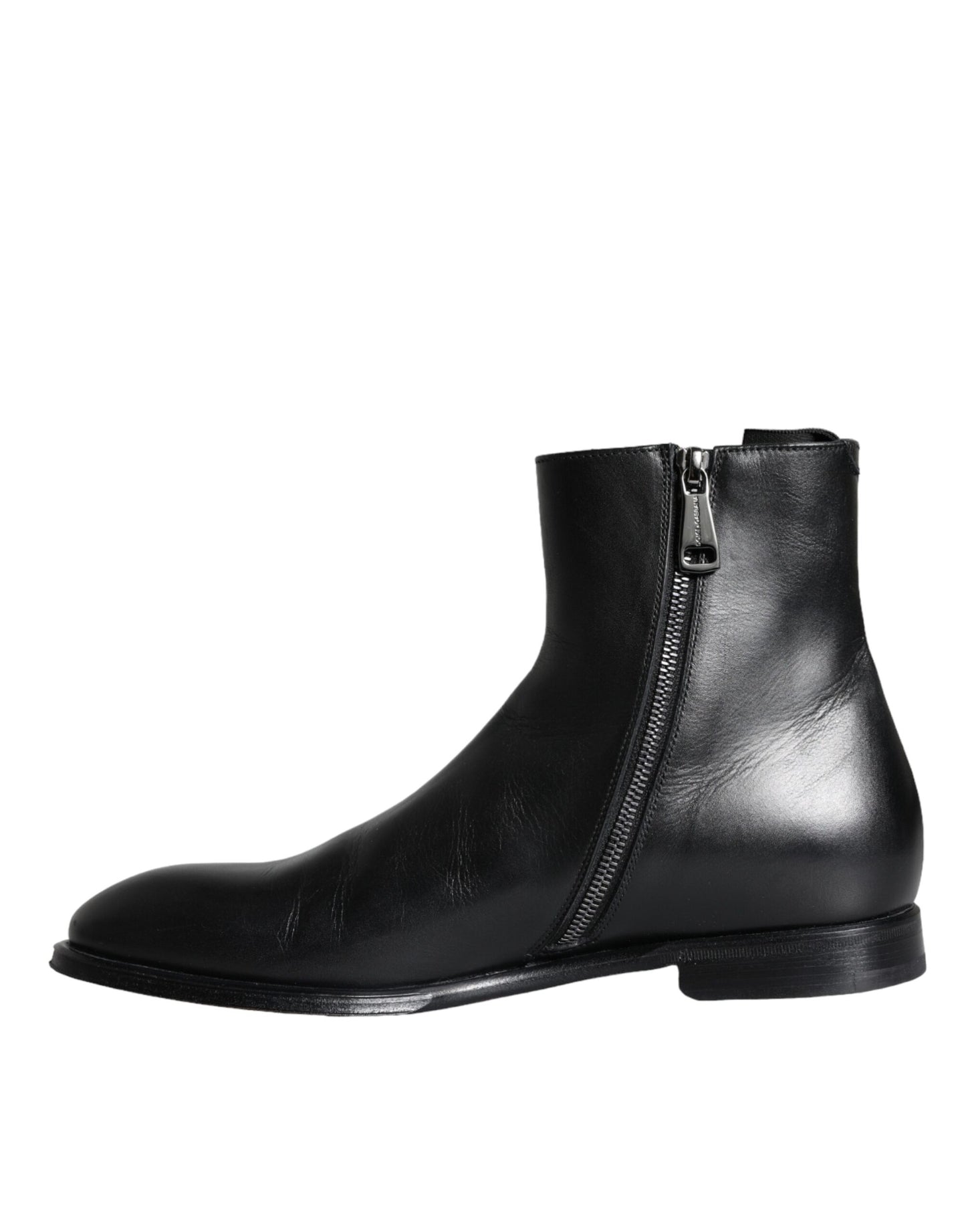 Dolce & Gabbana Black Calf Leather Men Ankle Boots Men Shoes EU41 / US8