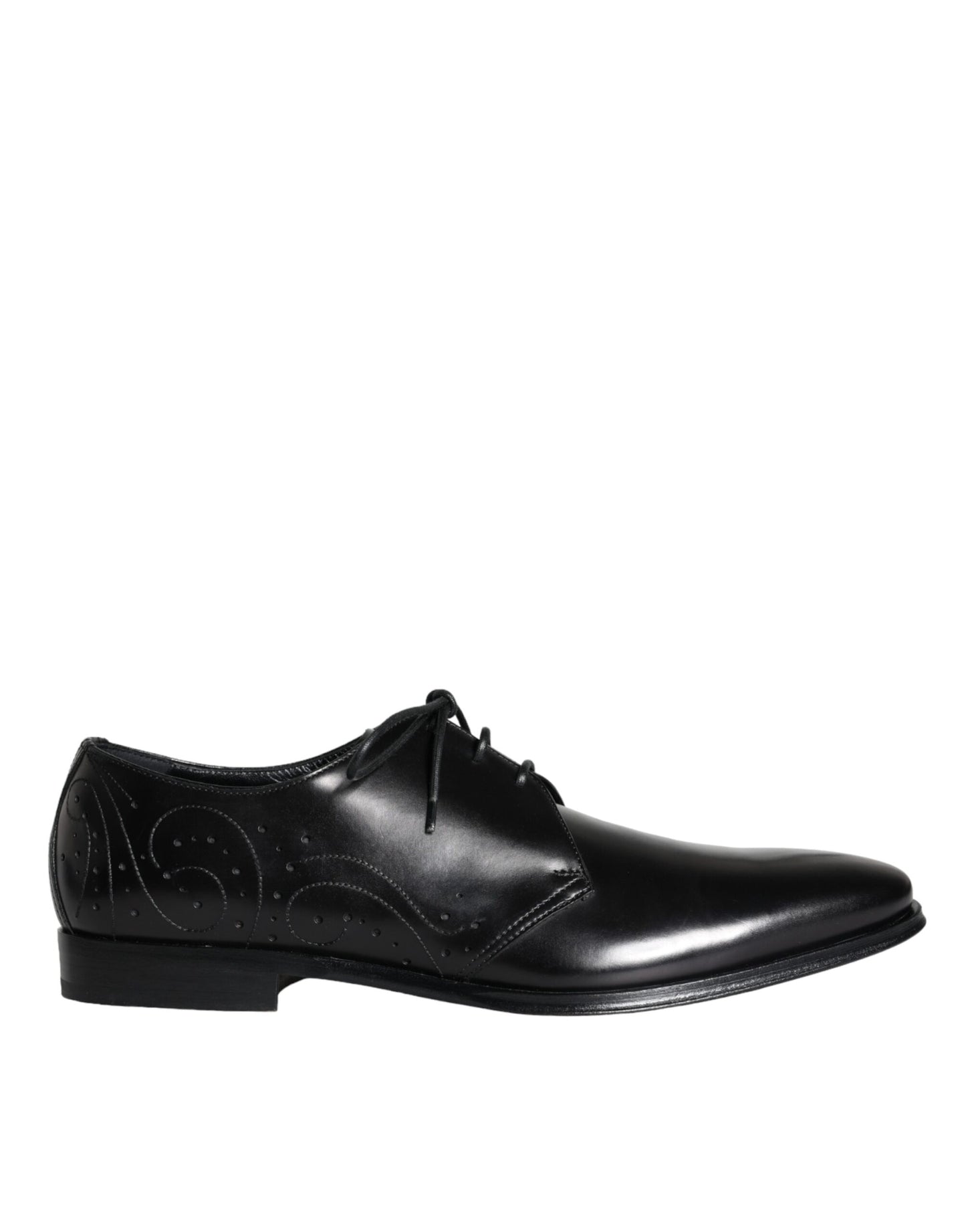 Dolce & Gabbana Black Calfskin Leather Derby Men Dress Shoes EU43 / US10